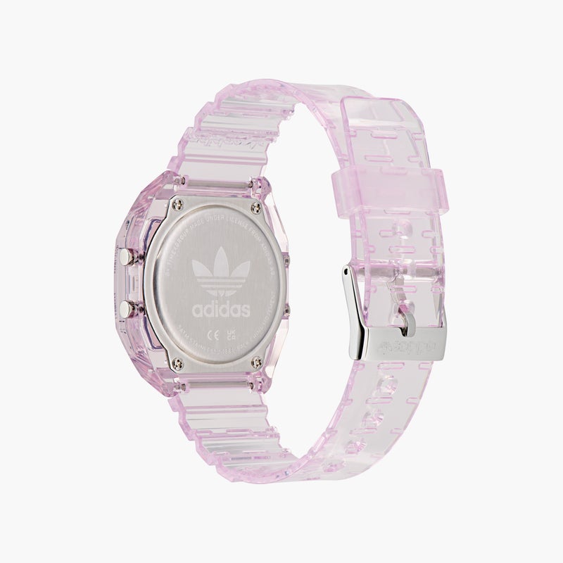 Adidas ساعة رقمية من الراتنج الوردي للنساء - Image 3